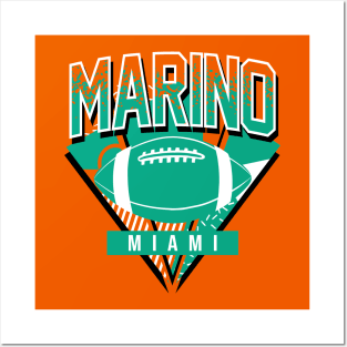 Marino Throwback Miami Football Posters and Art